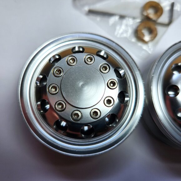 Grand Hauler RC Alloy Front Rims 1/14 scale CNC 1 Pair NEW - Picture 3 of 6